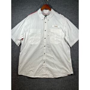 Magellan Lake Fork Fishing Shirt Men's XL White Flag Short Sleeve Outdoors